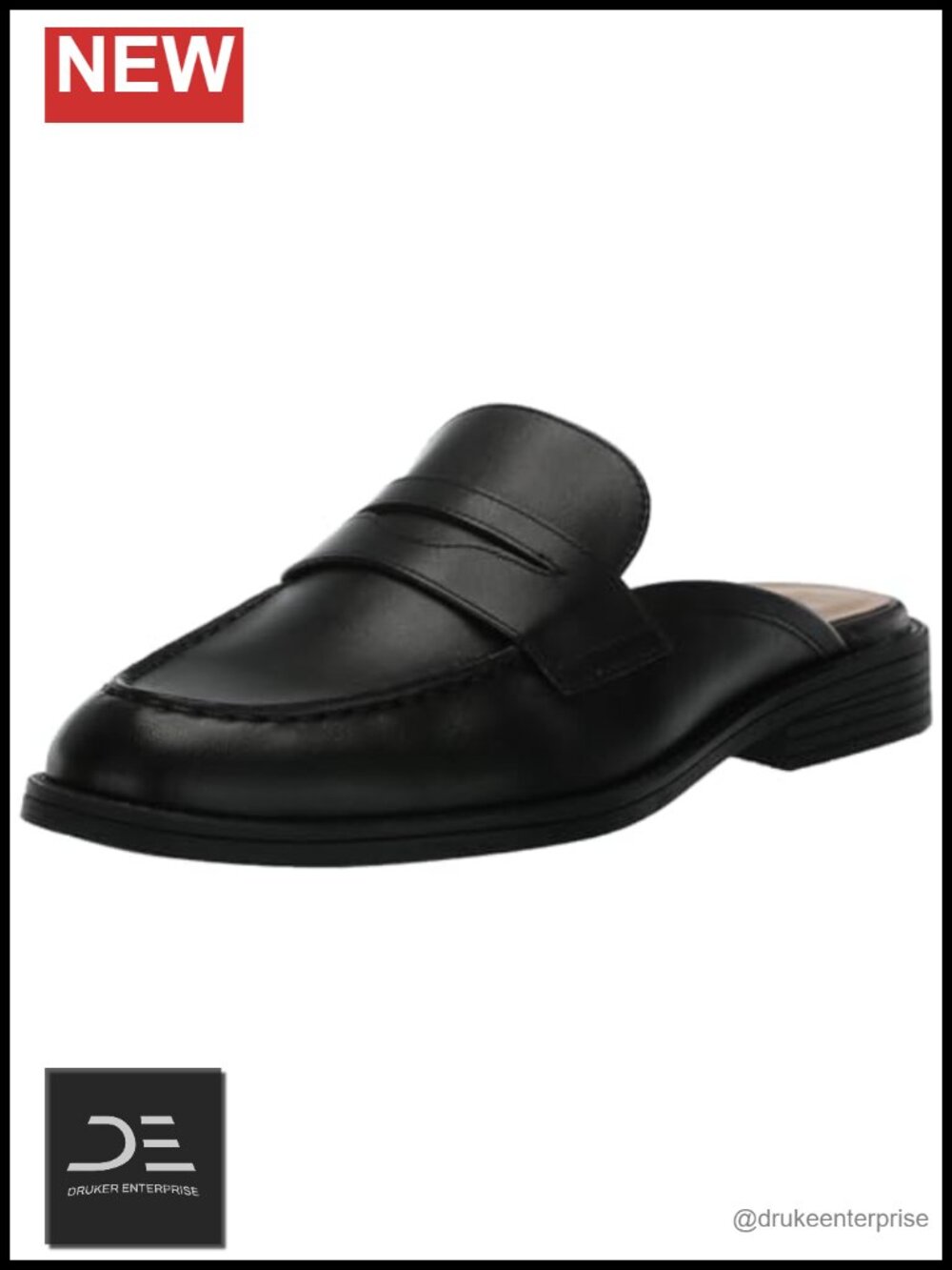 Cole Haan Stassi Penny Mule Leather Pointed Toe Slip On Flat Loafers